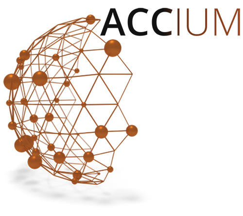 Logotipo de ACCIUM, comunicación y accesibilidad.