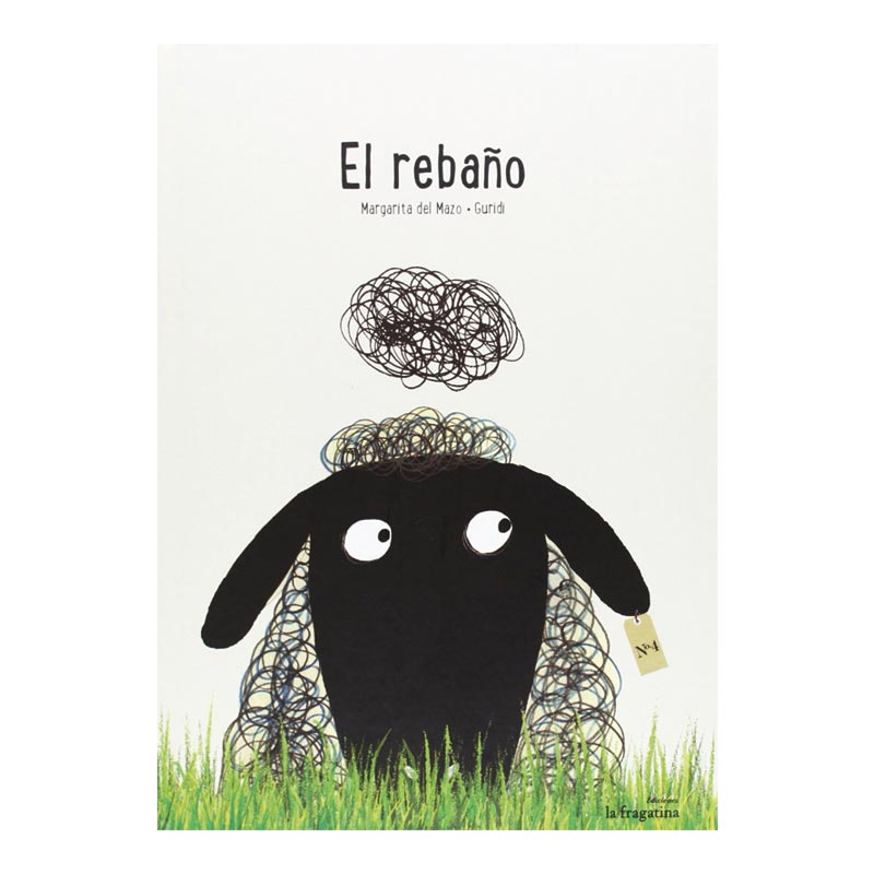 Libro “El rebaño”. En portada, la ilustración de una oveja negra con un arete identificador con el número 4.